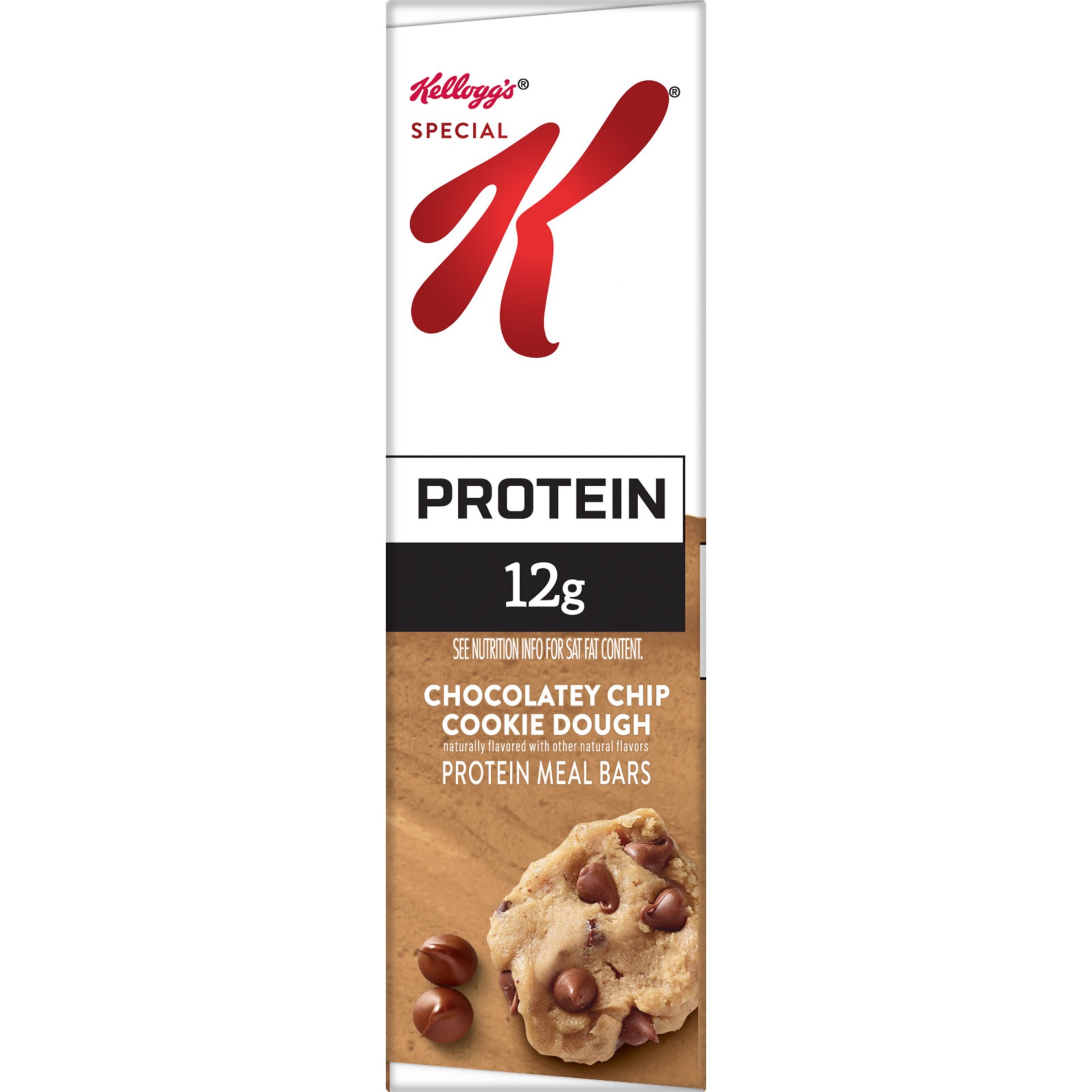 slide 2 of 5, Special K Bar Protein Meal Bars, 12g Protein Snacks, Meal Replacement, Chocolatey Chip Cookie Dough, 19oz Box, 12 Bars, 19 oz