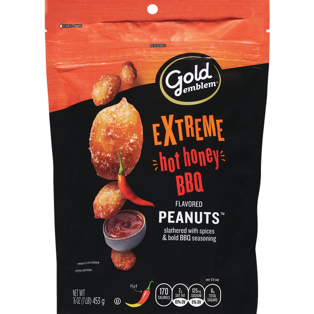 slide 1 of 1, GE Extreme Blazin Hot Bbq Peanut, 16 oz