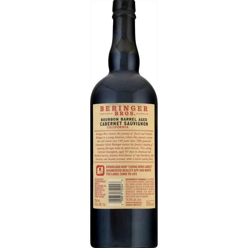 slide 3 of 5, Beringer Brothers Bourbon Barrel Aged Cab, 750 ml