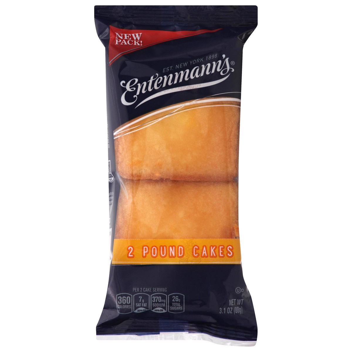 slide 9 of 9, Entenmann's Pound (Individual) Cakes, 2 count, 3.1 oz, 2 ct