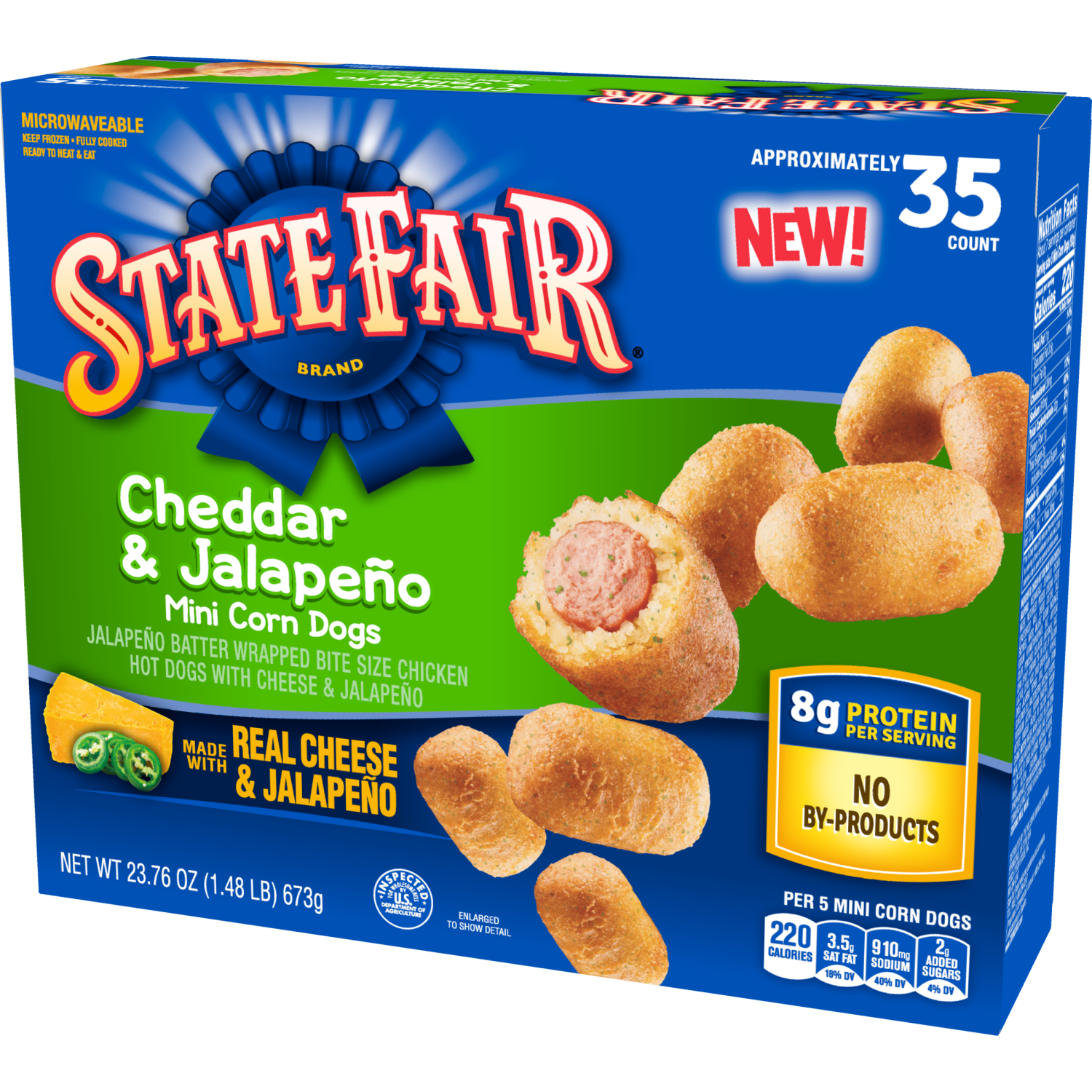 slide 3 of 8, State Fair Frozen Jalapeño & Cheddar Mini Corn Dogs, 23.76 oz, 23.76 oz