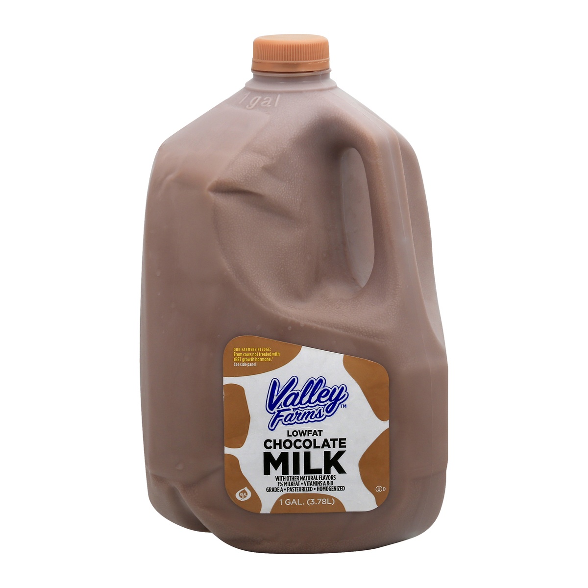 slide 1 of 1, Valley Farms Milk, Lowfat, Chocolate, 1% Milkfat, 1 gal