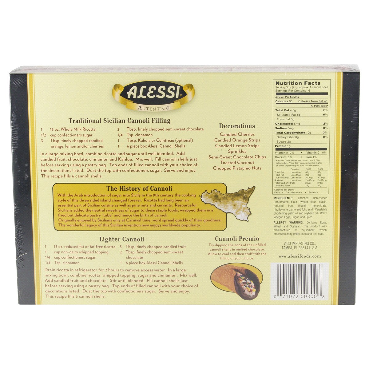slide 2 of 4, Alessi Sicilian Style Cannoli Shells, 4 oz