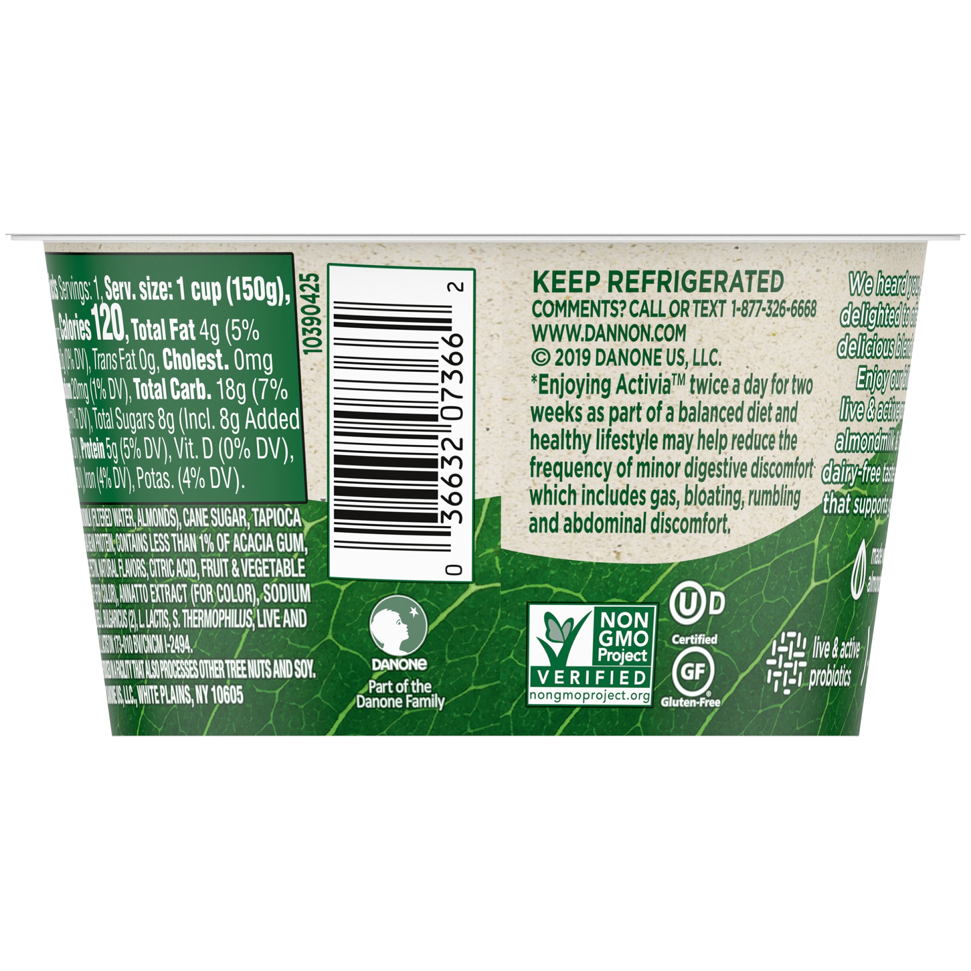 slide 4 of 7, Activia Peach Hibiscus Almond Milk Yogurt Alternative, 5.3 oz