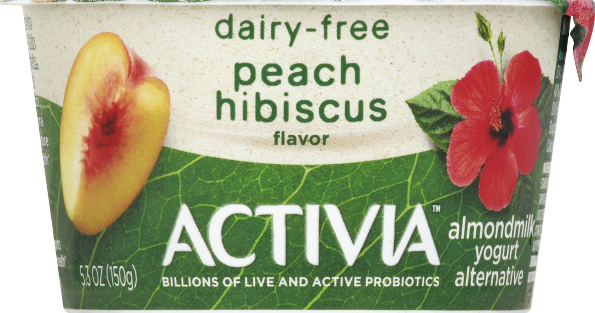 slide 9 of 10, Activia Almond Milk Dairy-Free Yogurt Alternative, Peach Hibiscus, 5.3 oz., 5.3 oz