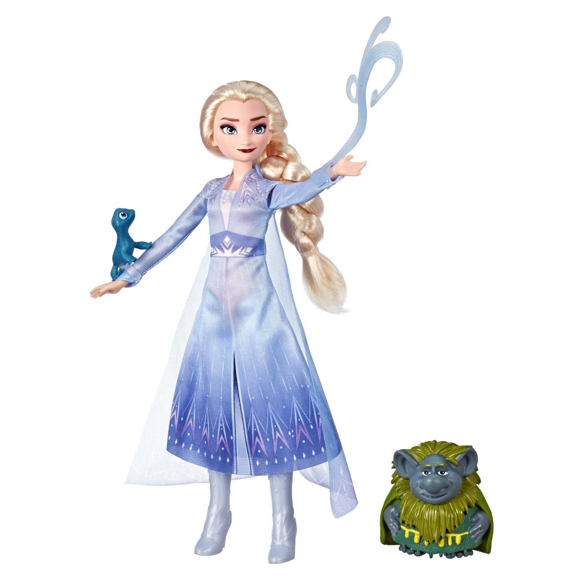 slide 1 of 2, Disney Frozen 2 Elsa Fashion Doll In Travel Outfit With Pabbie and Salamander Figures, 4 ct