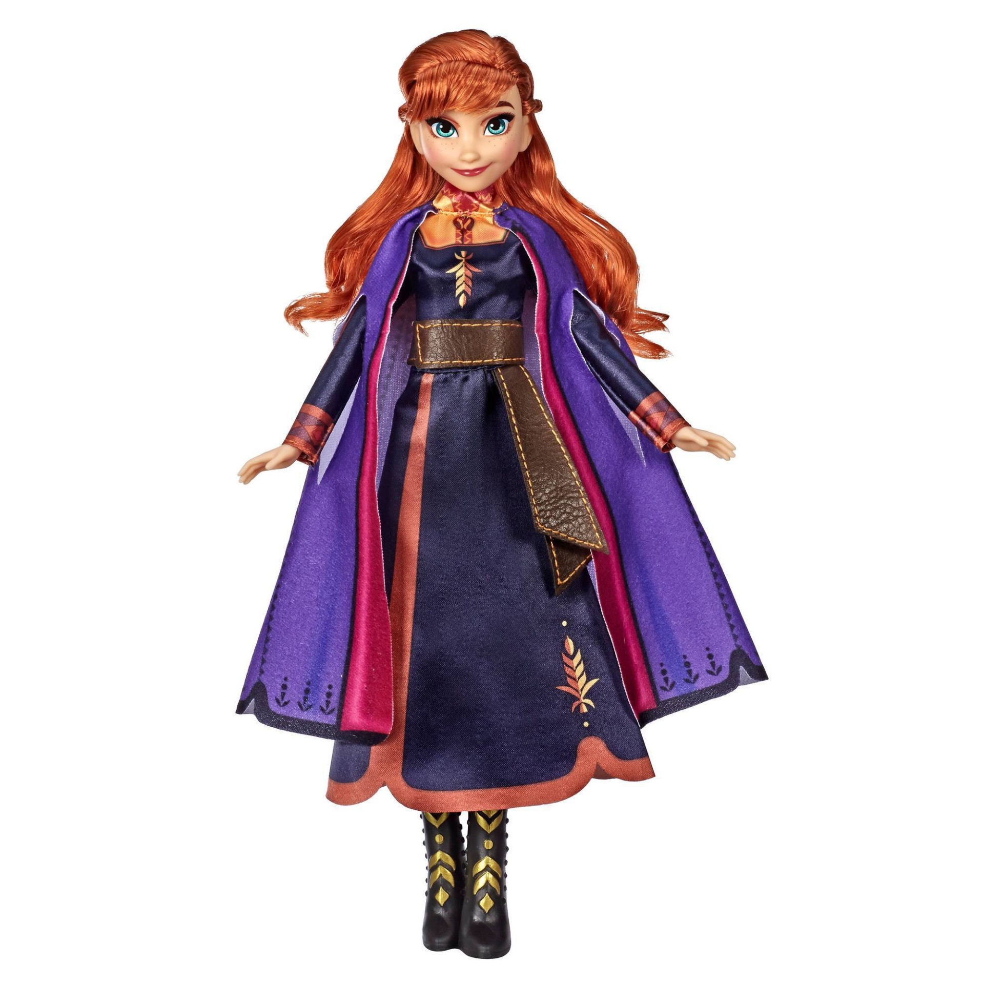 slide 1 of 5, Disney Frozen 2 Singing Anna Fashion Doll with Music Wearing a Purple Dress, 1 ct