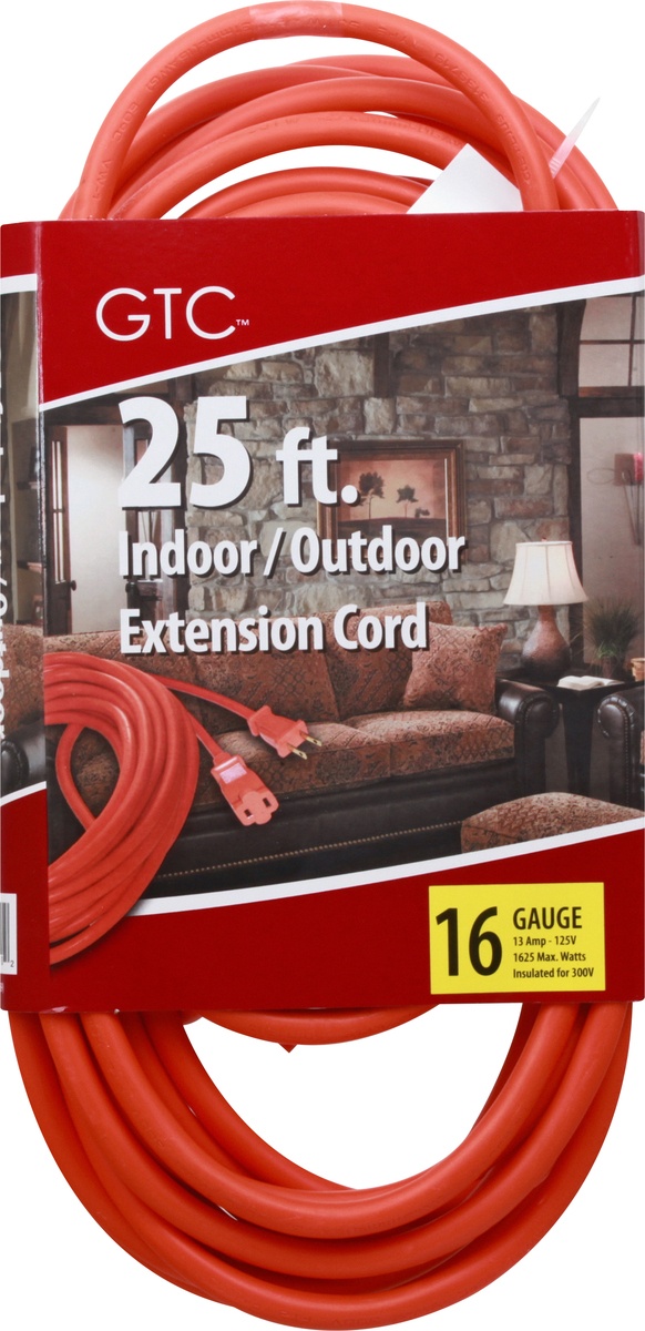 slide 7 of 8, GTC Orange Indoor/OutdoorExtension Cord, 25 ft