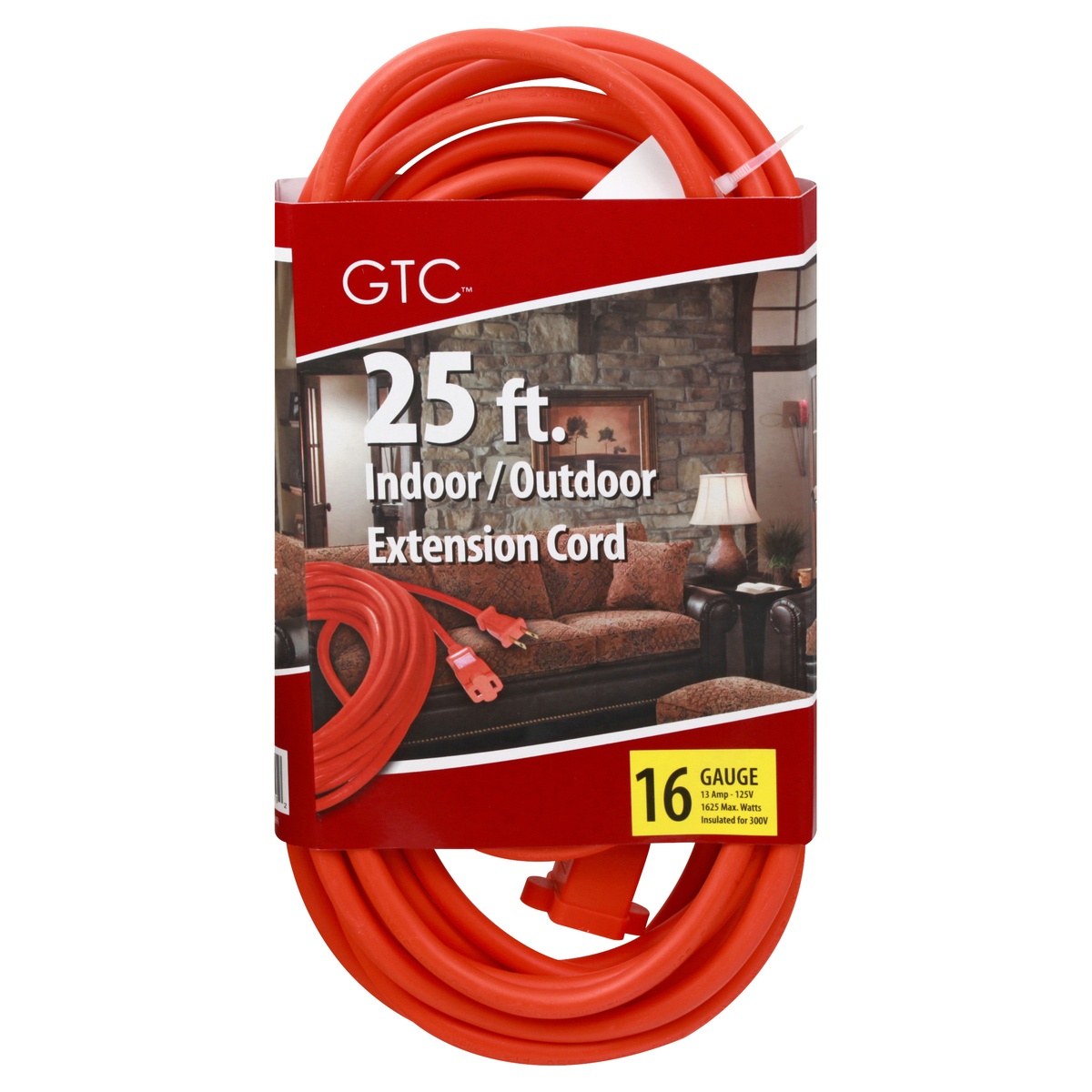 slide 1 of 8, GTC Orange Indoor/OutdoorExtension Cord, 25 ft