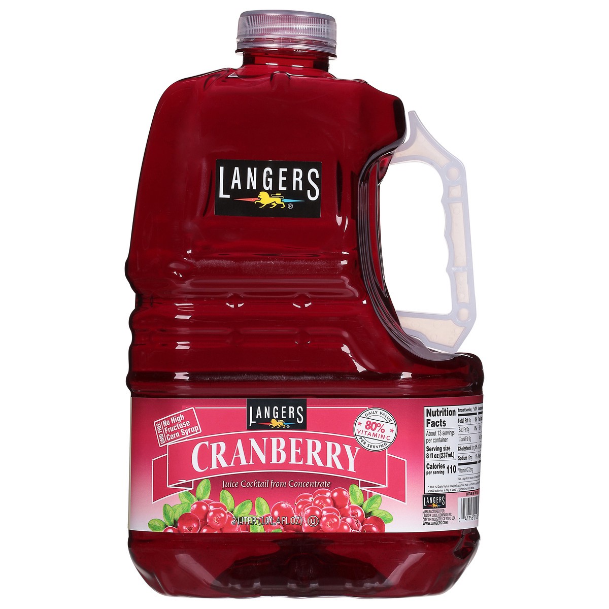 slide 1 of 15, Langers Cranberry Juice Cocktail from Concentrate 101.4 fl oz, 101.4 fl oz