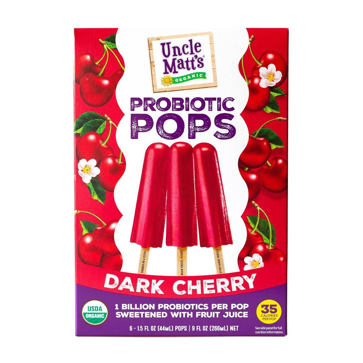 slide 1 of 1, Uncle Matt's Cherry Probiotic Frozen Pops, 9 oz