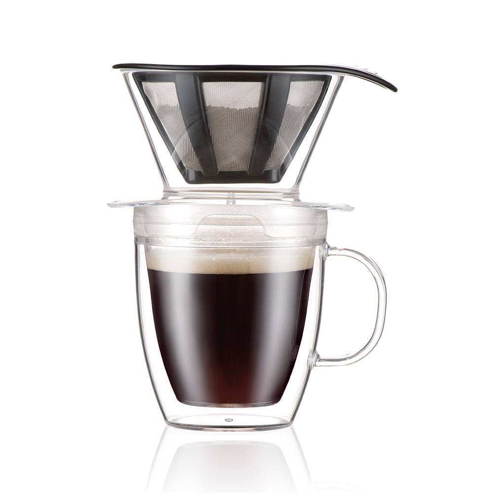 slide 1 of 4, Bodum Pour Over Coffee Maker Single Serve - Clear, 15 oz