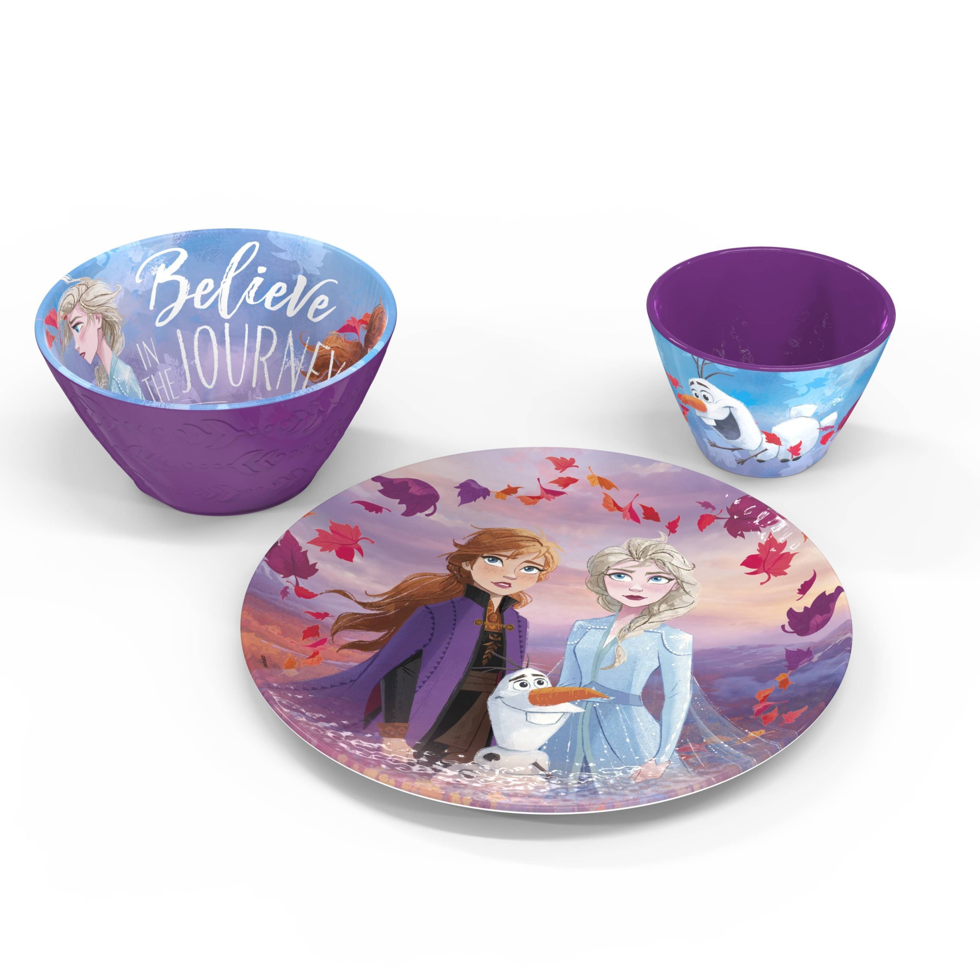 Zak Designs 2 pcs Disney Kids Dinnerware Set Melamine Plate Bowl
