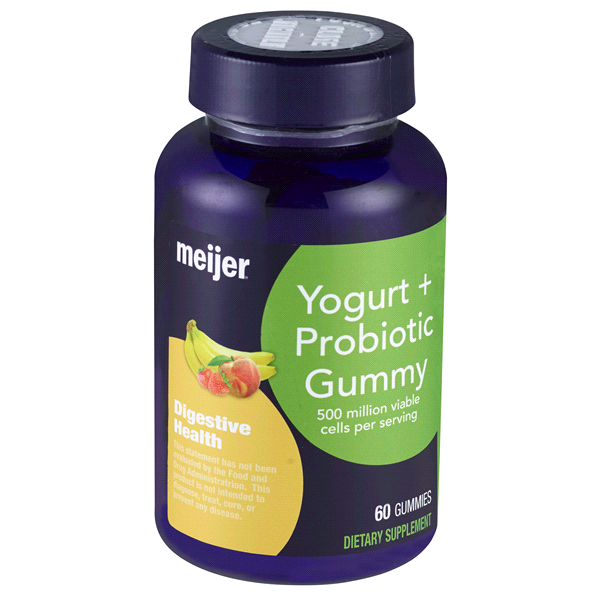 slide 1 of 1, Meijer Yogurt + Probiotic Gummy, 60 ct