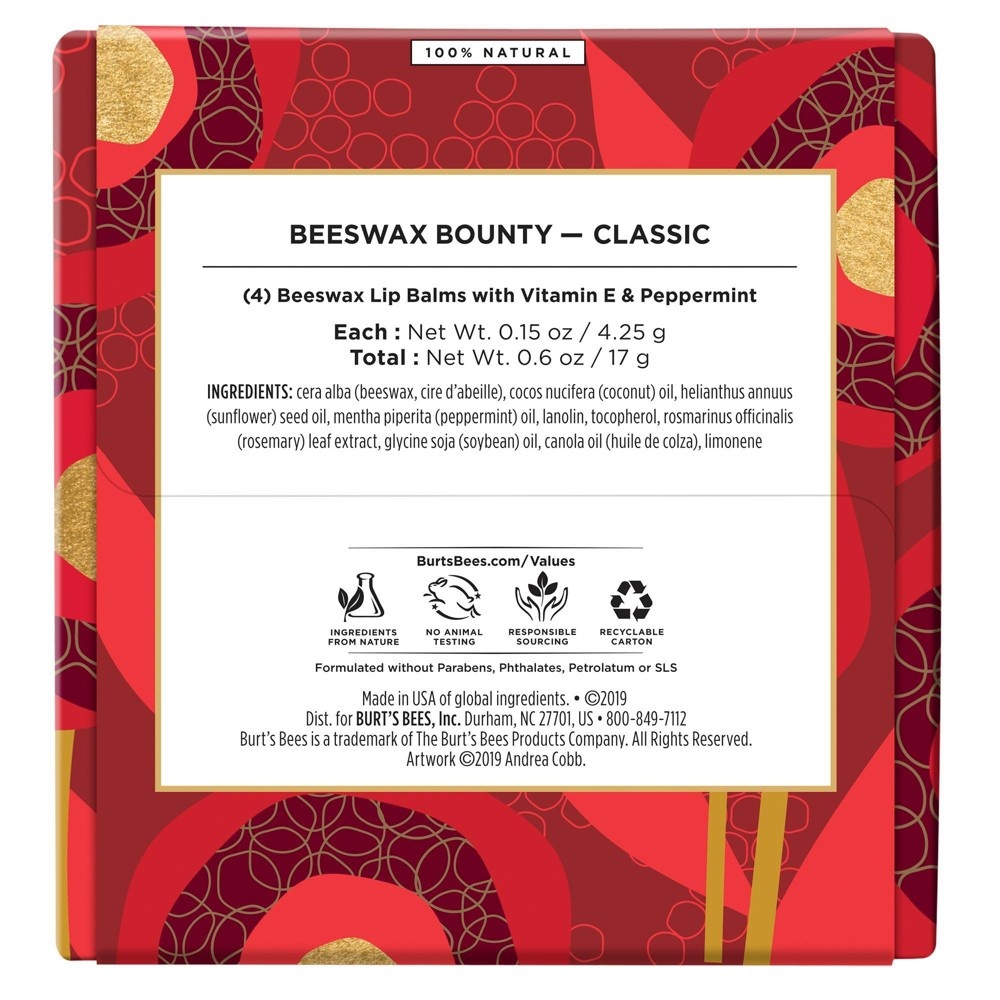 slide 2 of 4, Burt's Bees Beeswax Bounty Lip Balm - Classic, 4 ct