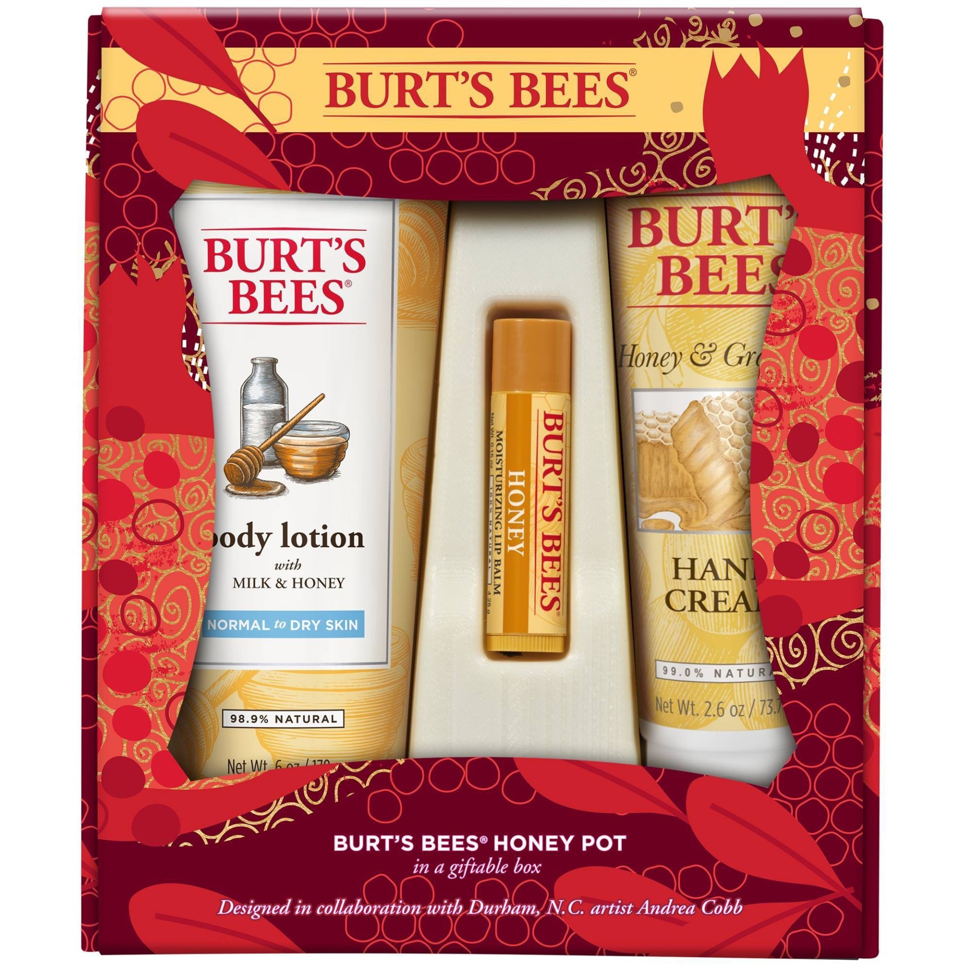 slide 1 of 3, Burt's Bees Honey Pot Giftset, 3 ct