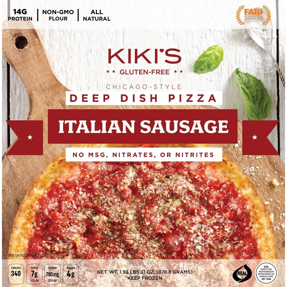 slide 2 of 3, Kiki's Chicago Style Deep Dish Sausage Frozen Pizza, 31 oz