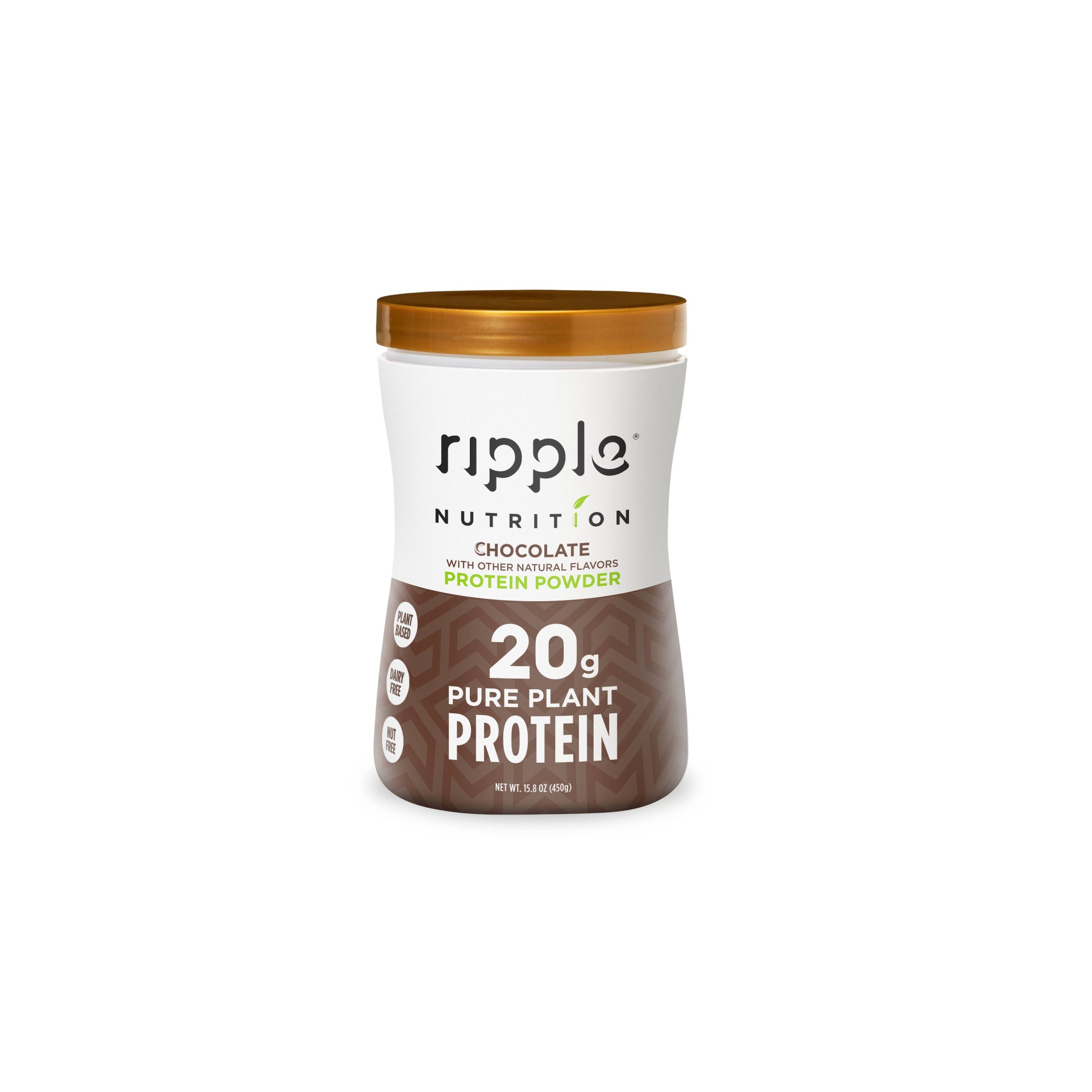 slide 1 of 1, Ripple Vegan Protein Powder - Chocolate, 15.8 oz