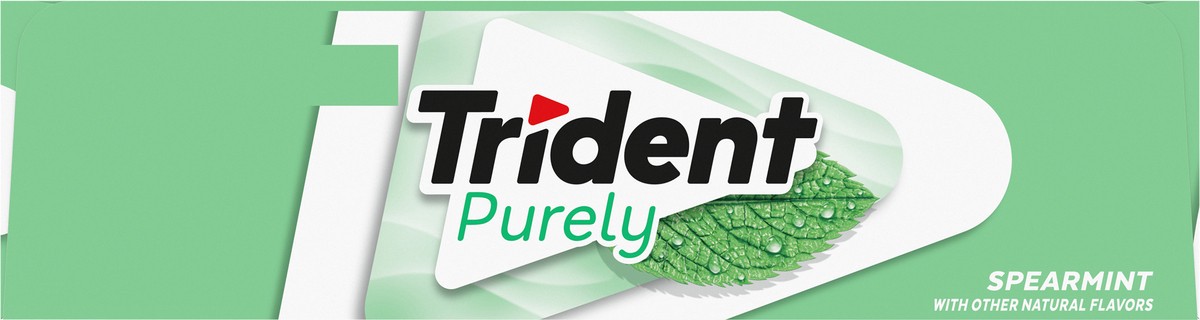 slide 5 of 12, Trident Purely Sugar Free Spearmint Gum with Xylitol 12 - 14 Stick Packages, 12 ct