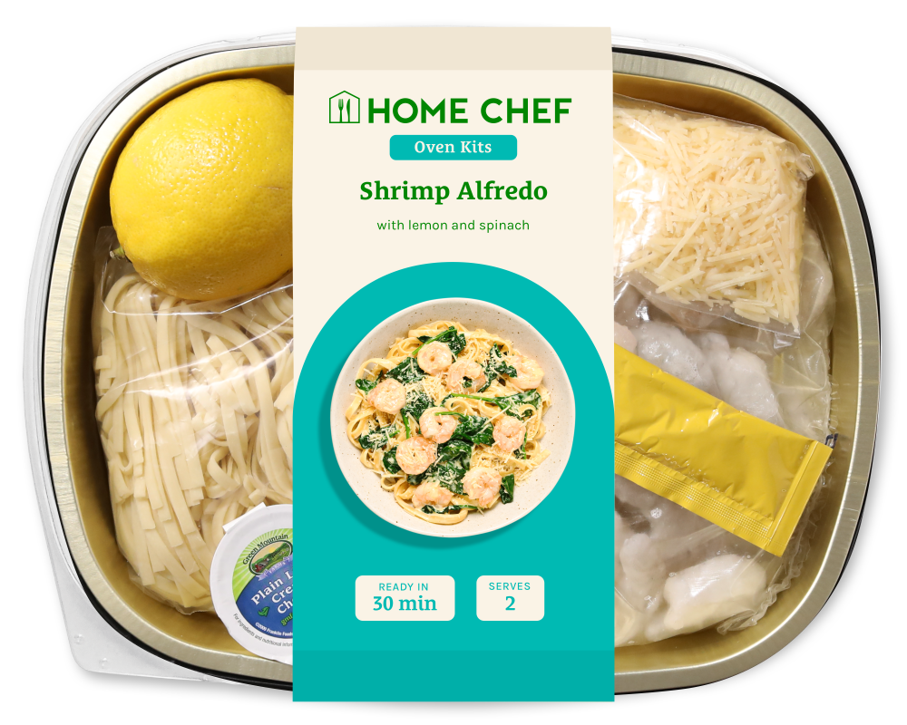 slide 2 of 2, Home Chef Oven Kit Lemon Florentine Shrimp Alfredo With Spinach, 30 oz