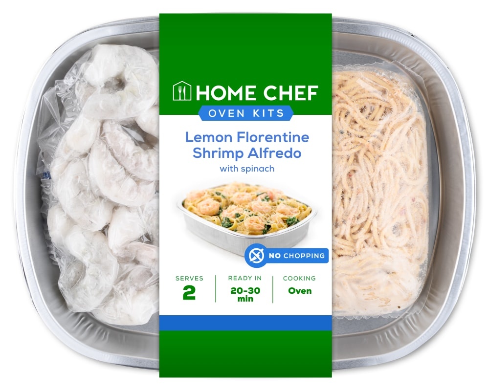 slide 1 of 2, Home Chef Oven Kit Lemon Florentine Shrimp Alfredo With Spinach, 30 oz