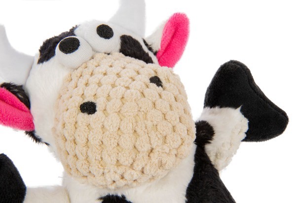 slide 9 of 13, goDog Skinny Cow Dog Toy S/M, SM/MED