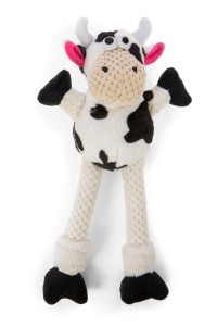 slide 5 of 13, goDog Skinny Cow Dog Toy S/M, SM/MED