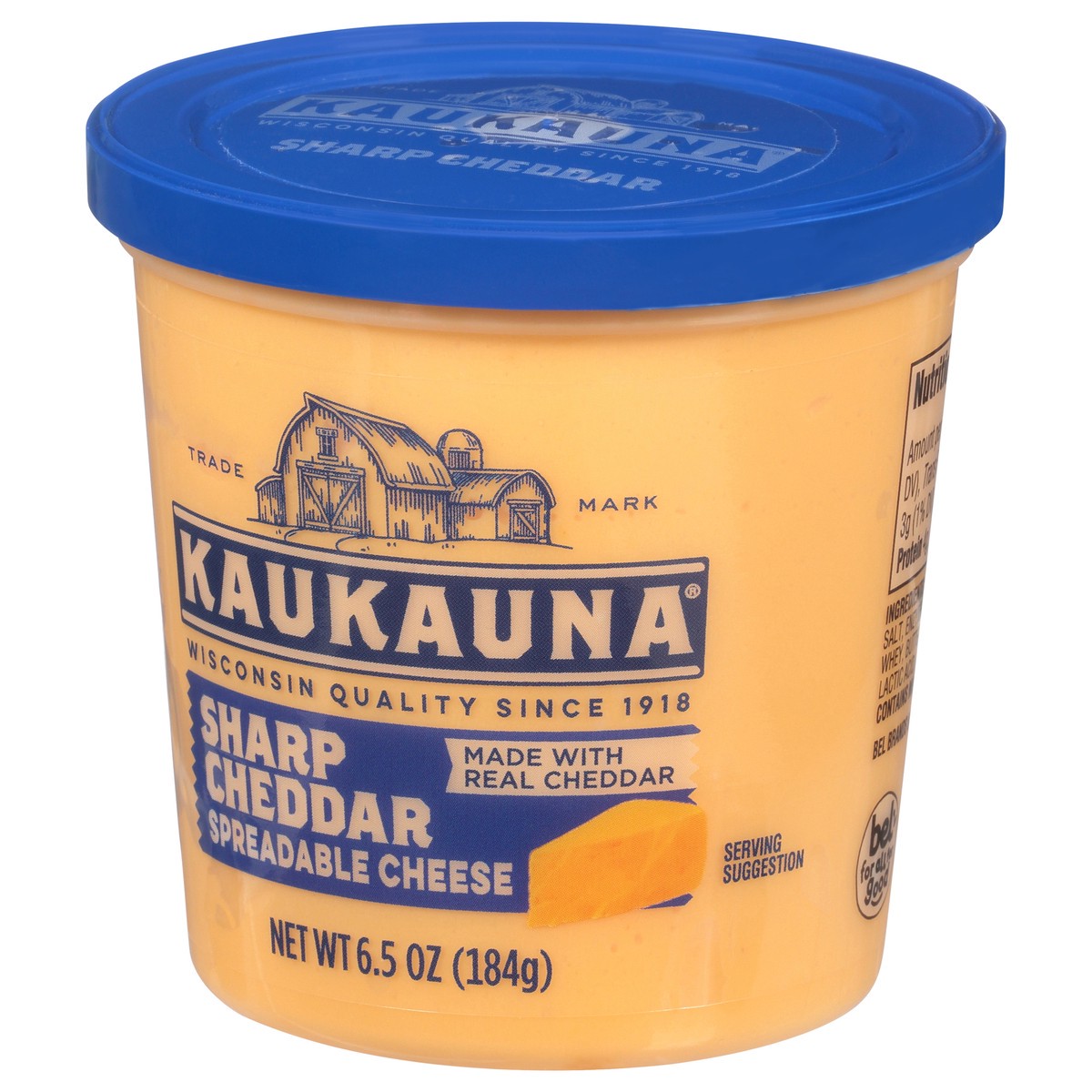 slide 11 of 13, Kaukauna Sharp Cheddar Spreadable Cheese Cup, 6.5 oz, 6.5 oz