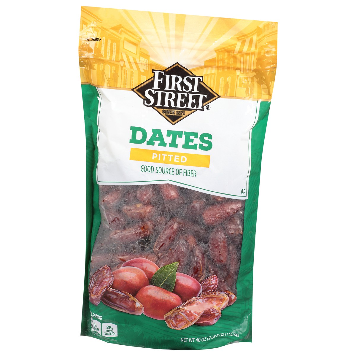 slide 4 of 4, First Street Pitted Dates, 40 oz