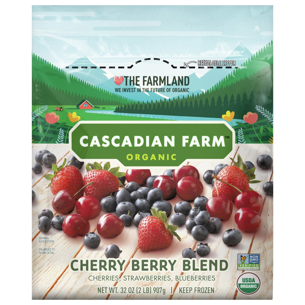 slide 8 of 14, Cascadian Farm Organic Cherry Berry Blend, Premium Frozen Fruit, Non-GMO, 32 oz, 32 oz