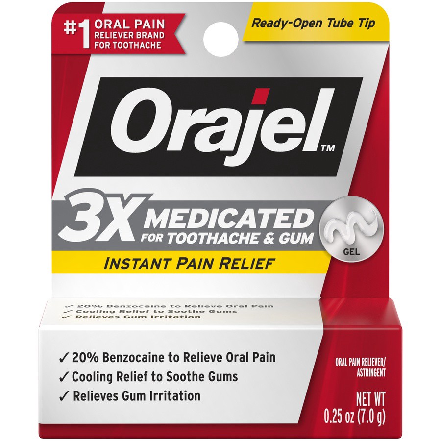 slide 1 of 4, Orajel Extra Strength Gel Oral Pain Reliever 0.25 oz, 0.25 oz