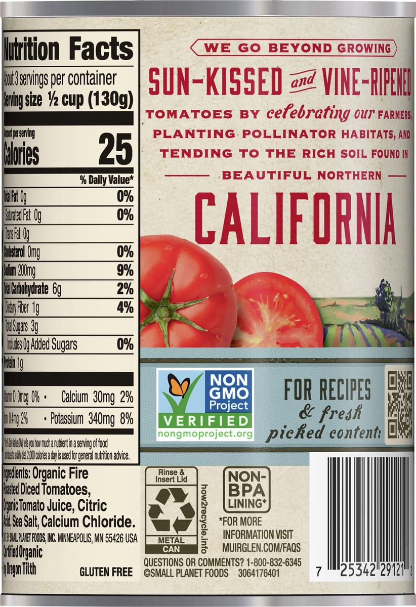 slide 5 of 9, Muir Glen Organic Diced Tomatoes, Fire Roasted, 14.5 oz., 14.5 oz