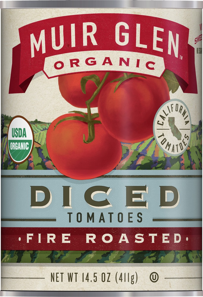 slide 6 of 9, Muir Glen Organic Diced Tomatoes, Fire Roasted, 14.5 oz., 14.5 oz