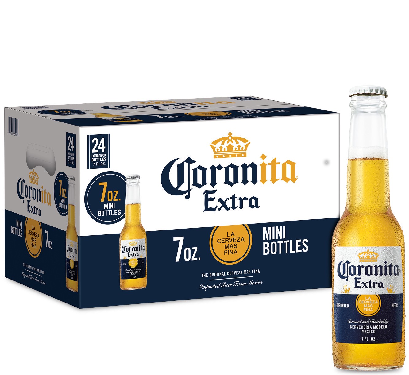 slide 1 of 50, Corona Extra Coronita Lager Mexican Beer Bottles, 24 ct; 7 oz