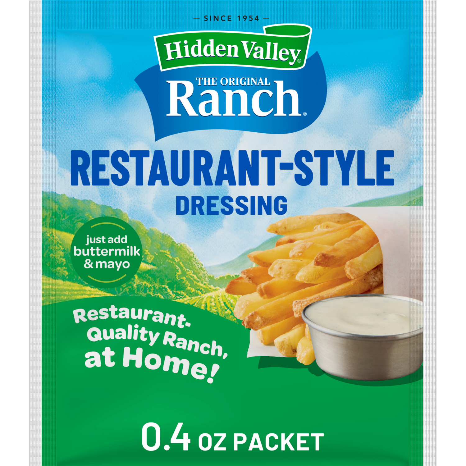 slide 1 of 8, Hidden Valley Buttermilk Ranch Salad Dressing & Seasoning Mix Packet, 0.4 oz