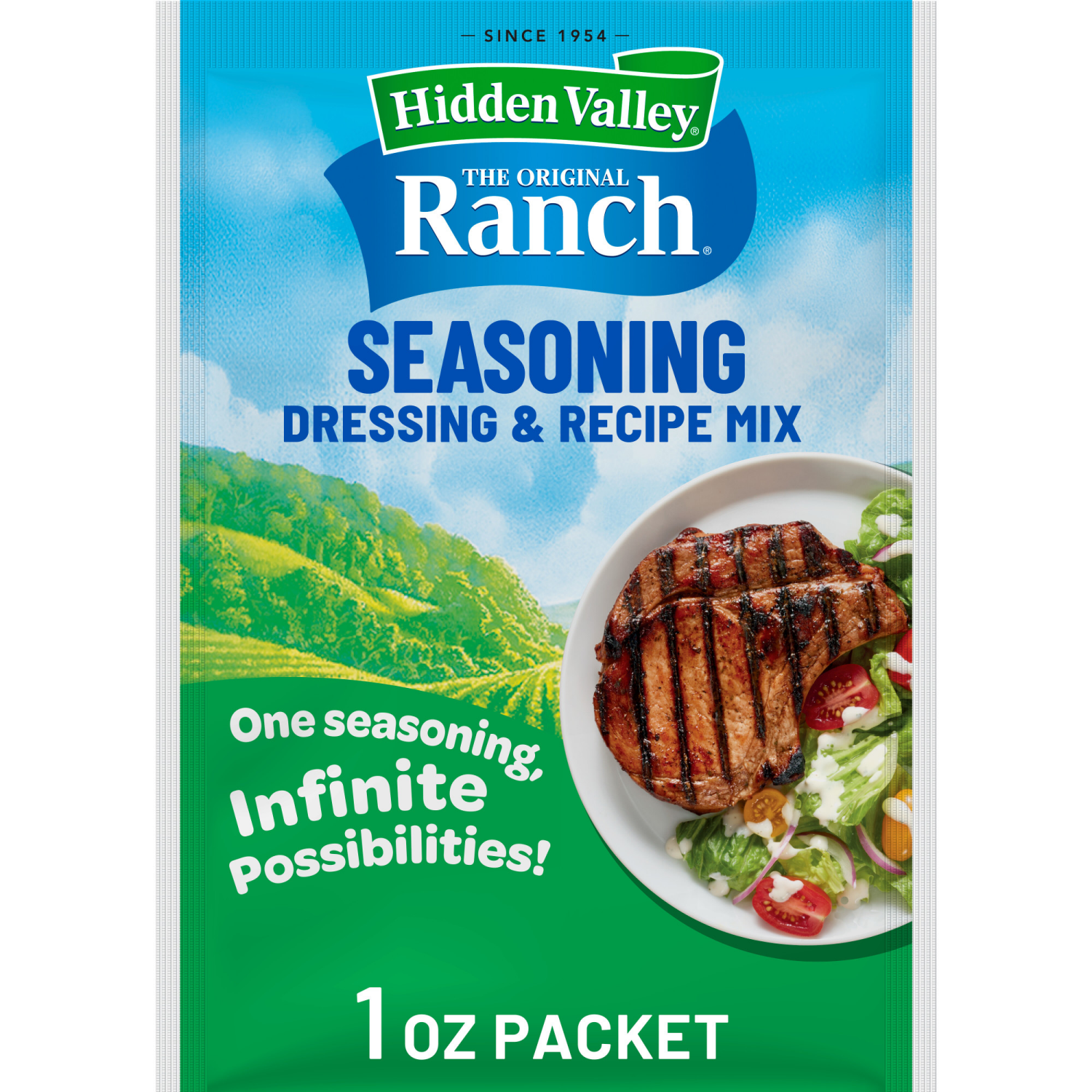slide 1 of 8, Hidden Valley Original Ranch Seasoning, Dressing and Recipe Mix, 1 Ounce, 1 oz