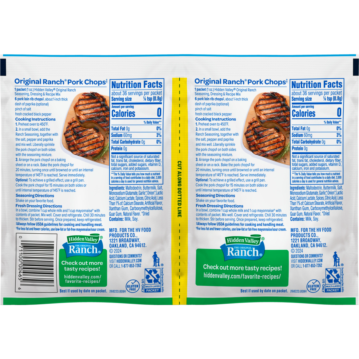 slide 2 of 8, Hidden Valley Original Ranch Salad Dressing & Seasoning Mix Packets, 2 ct