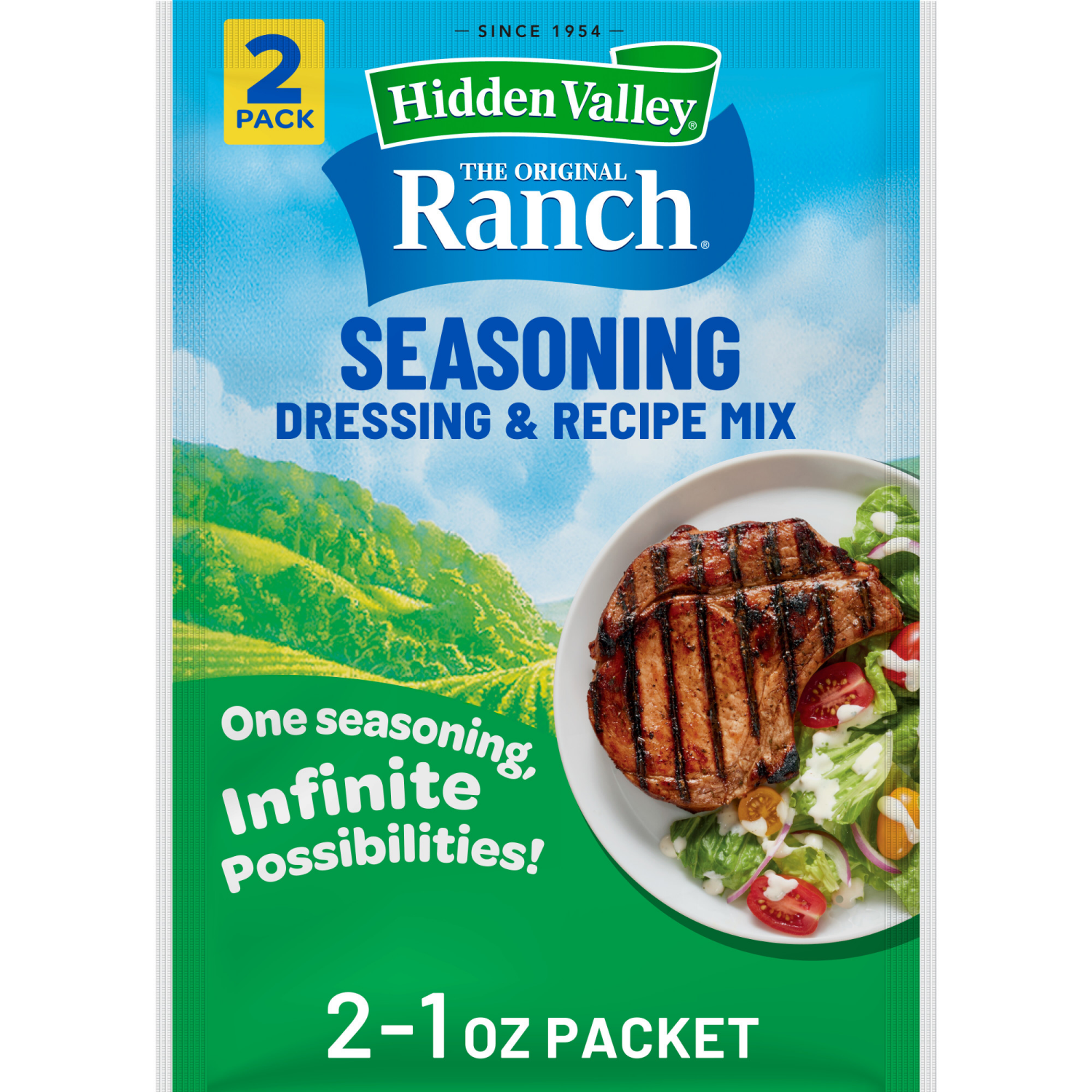 slide 1 of 8, Hidden Valley Original Ranch Salad Dressing & Seasoning Mix Packets, 2 ct