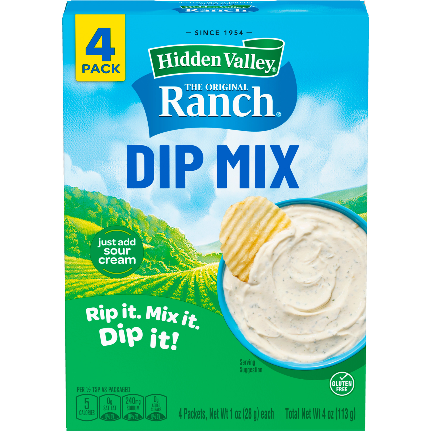 slide 6 of 8, Hidden Valley Original Ranch Dips Mix Packets, 4 ct