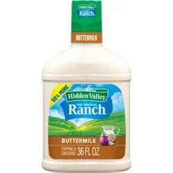 Hidden Valley Buttermilk Ranch Salad Dressing & Topping, Gluten Free - 36 Ounce Bottle