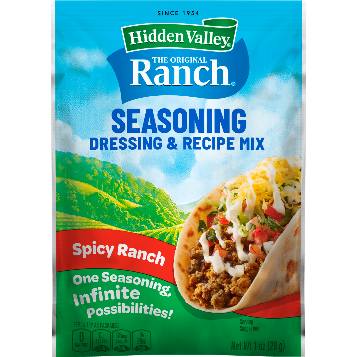slide 6 of 8, Hidden Valley The Original Ranch Seasoning Spicy Salad Dressing & Recipe Mix 1 oz, 1 oz