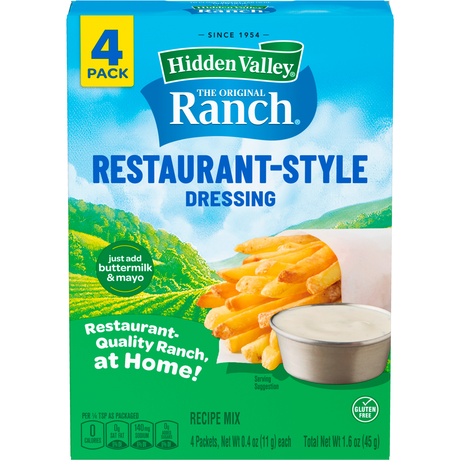slide 6 of 8, Hidden Valley Buttermilk Ranch Salad Dressing & Seasoning Mix Packets, 4 ct