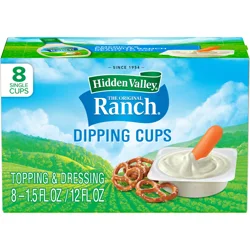 Hidden Valley The Original Ranch Dipping Cups Topping & Dressing 8 ea
