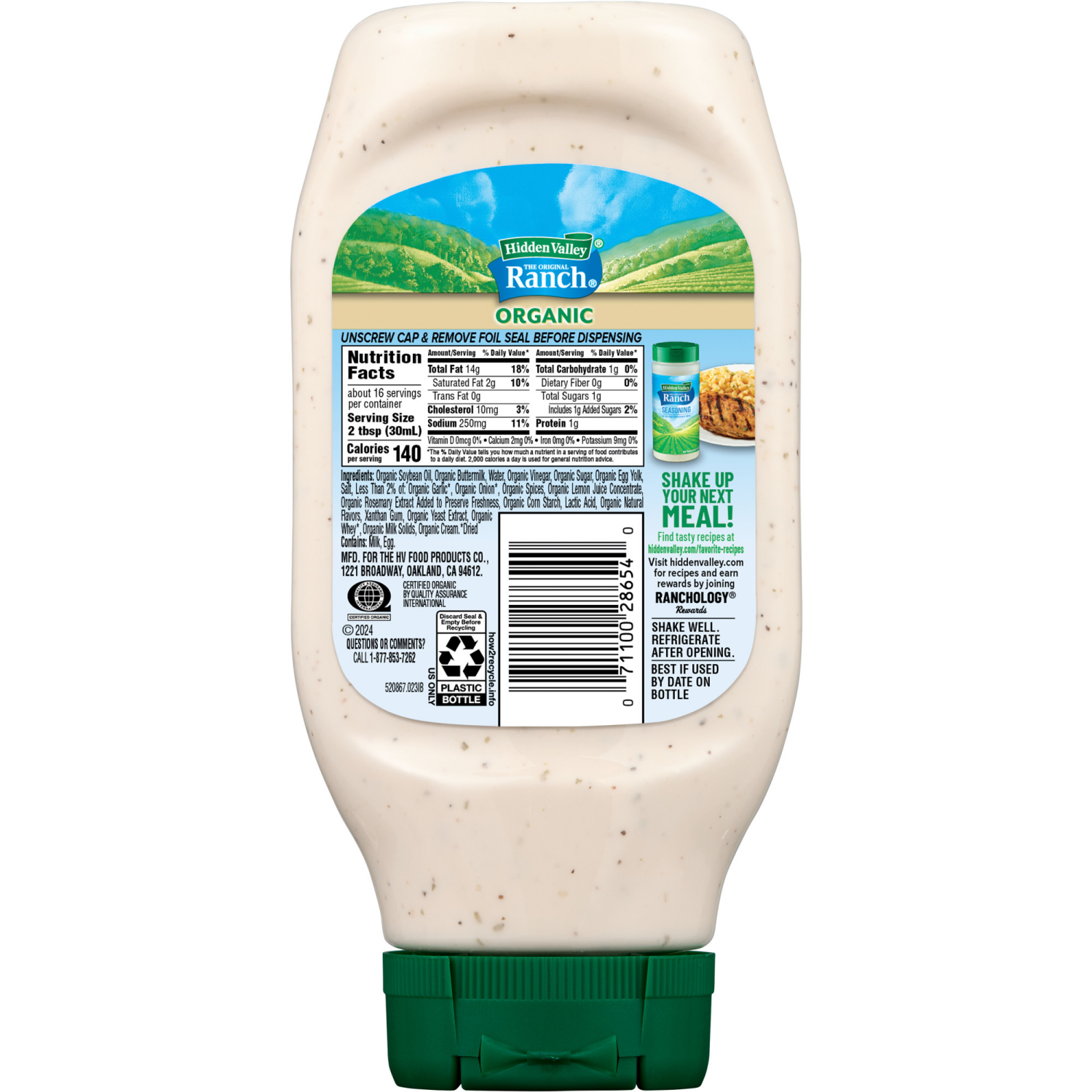 slide 2 of 8, Hidden Valley Original Ranch Organic Salad Dressing & Topping, 16 fl oz