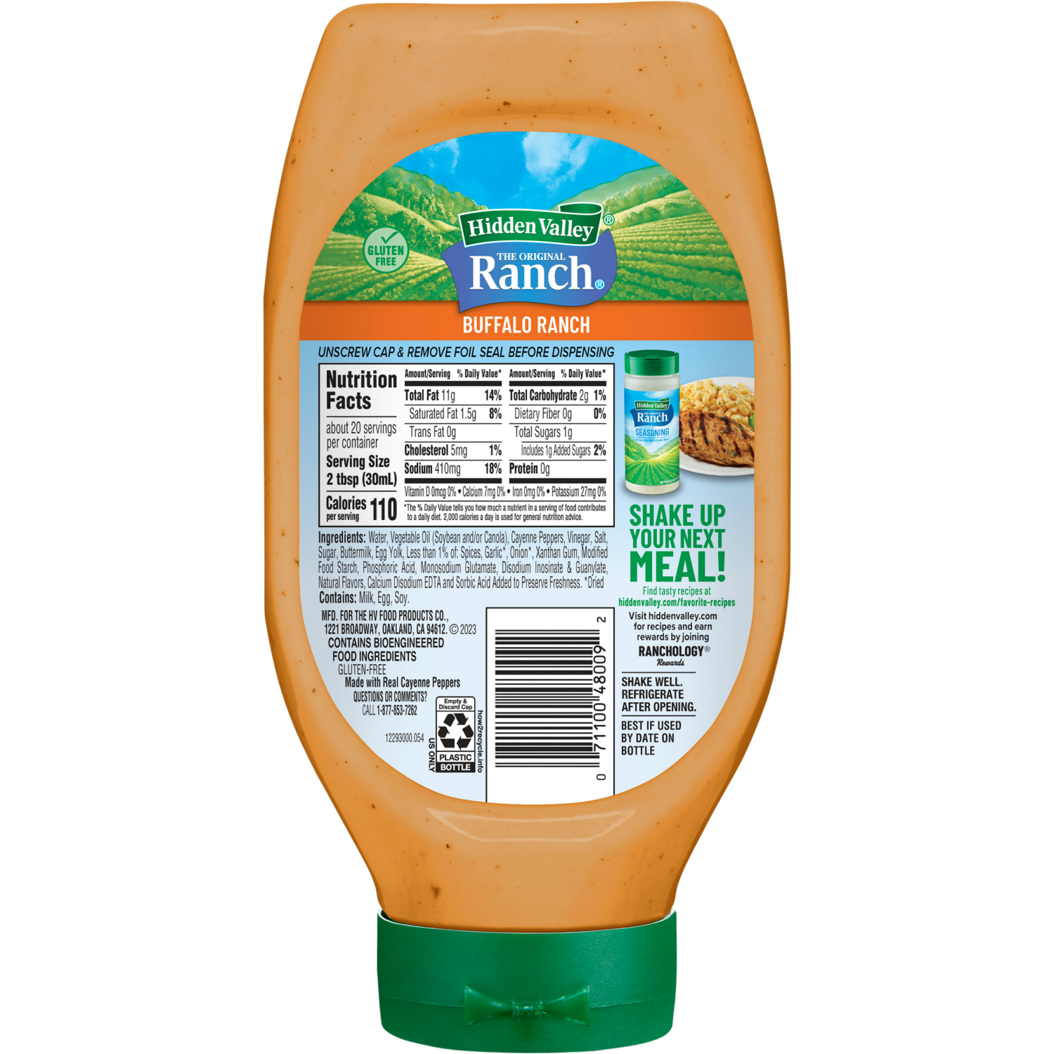 slide 2 of 8, Hidden Valley Easy Squeeze Buffalo Ranch Topping and Dressing, 20 Fluid Ounces, 20 fl oz