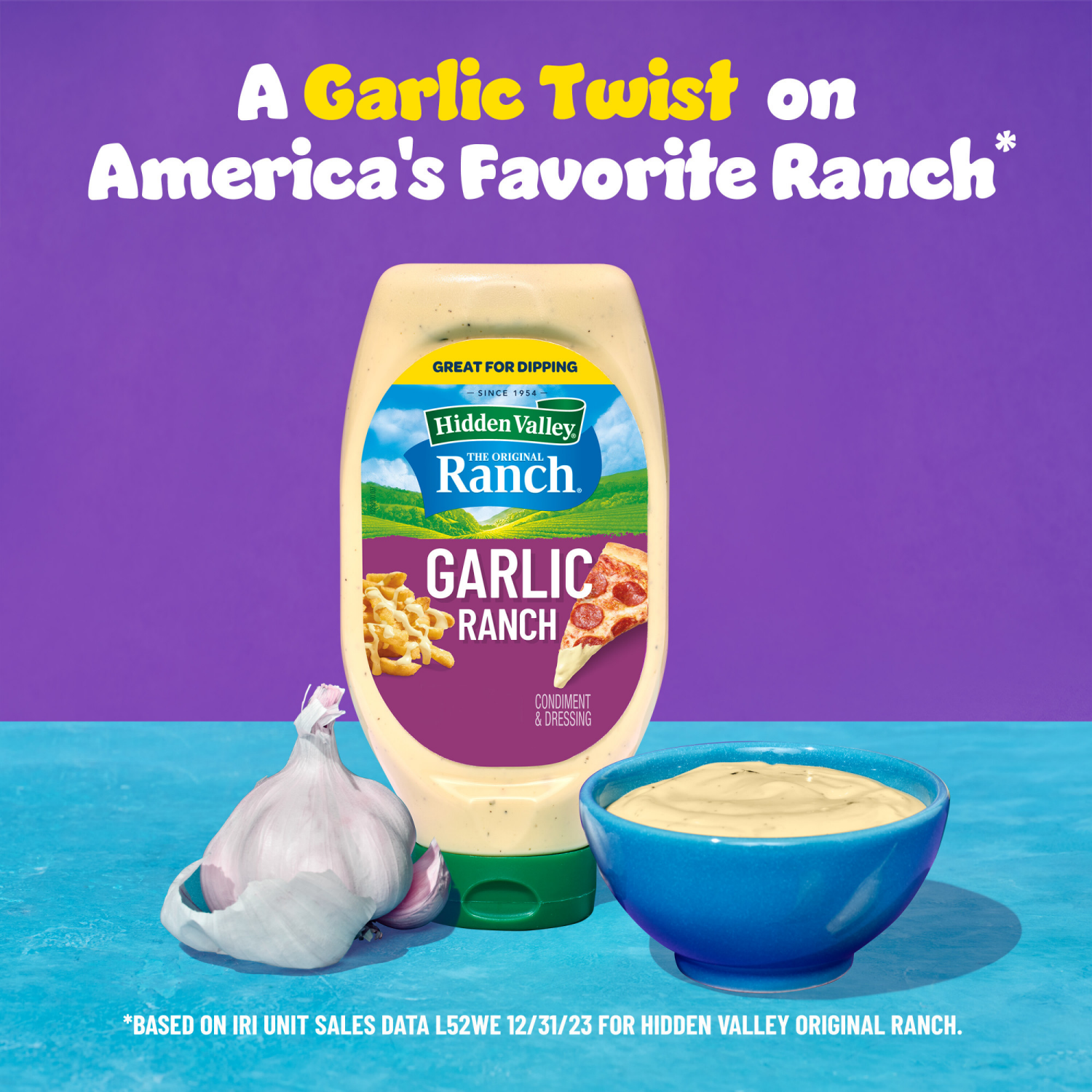 slide 7 of 8, Hidden Valley Garlic Ranch Dipping Sauce Topping and Dressing, 20 fl oz