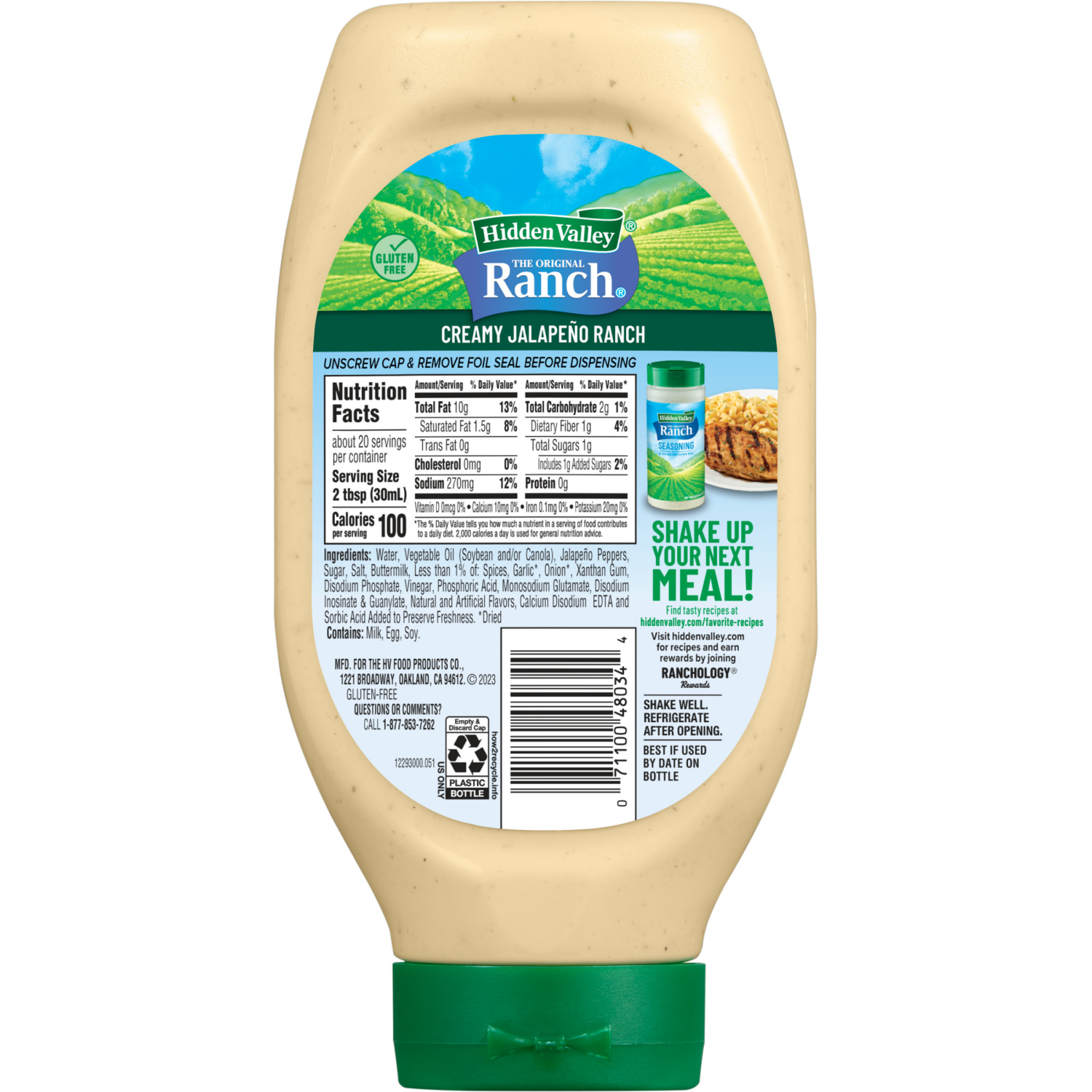 slide 2 of 8, Hidden Valley Creamy Jalapeño Ranch Condiment and Dressing, 20 fl oz