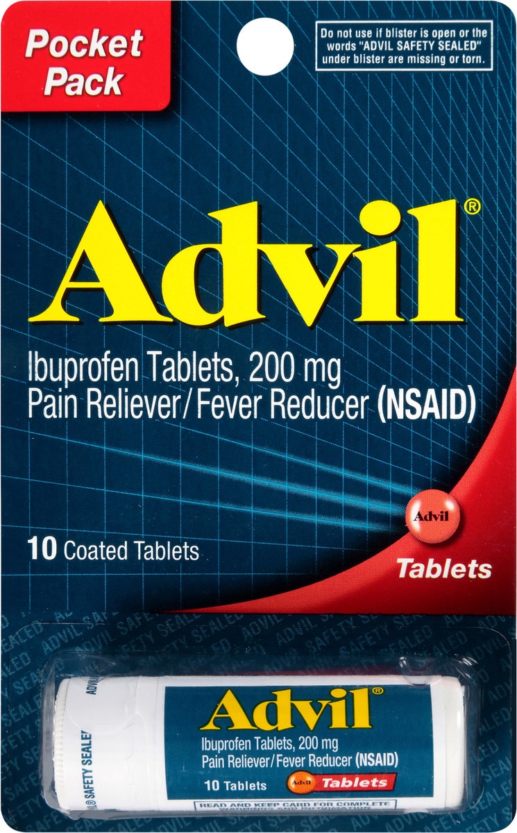 slide 4 of 7, Advil Ibuprofen Tablets Travel Size, 10 ct