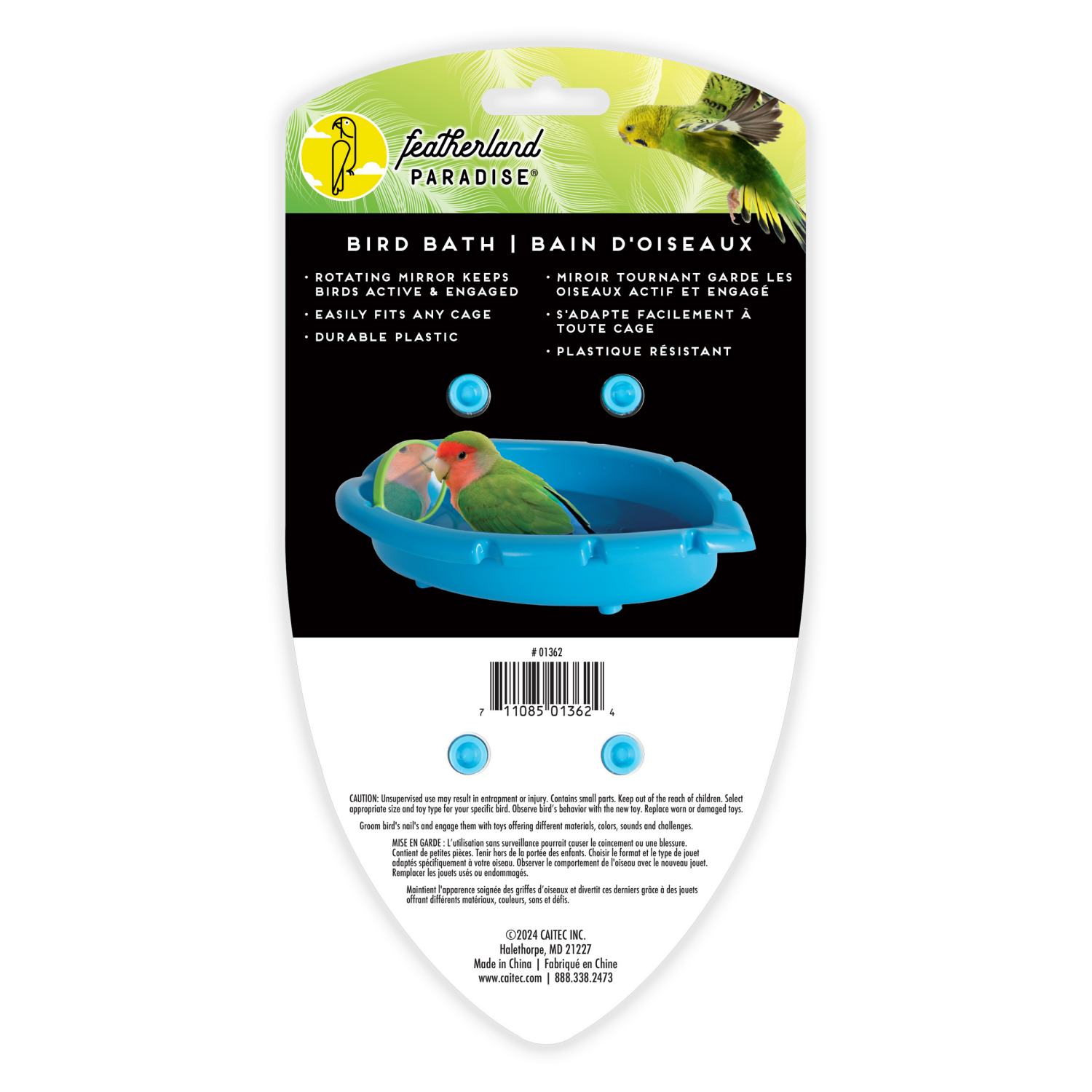 slide 2 of 3, Featherland Paradise Birdie Bath Tub, 1 ct