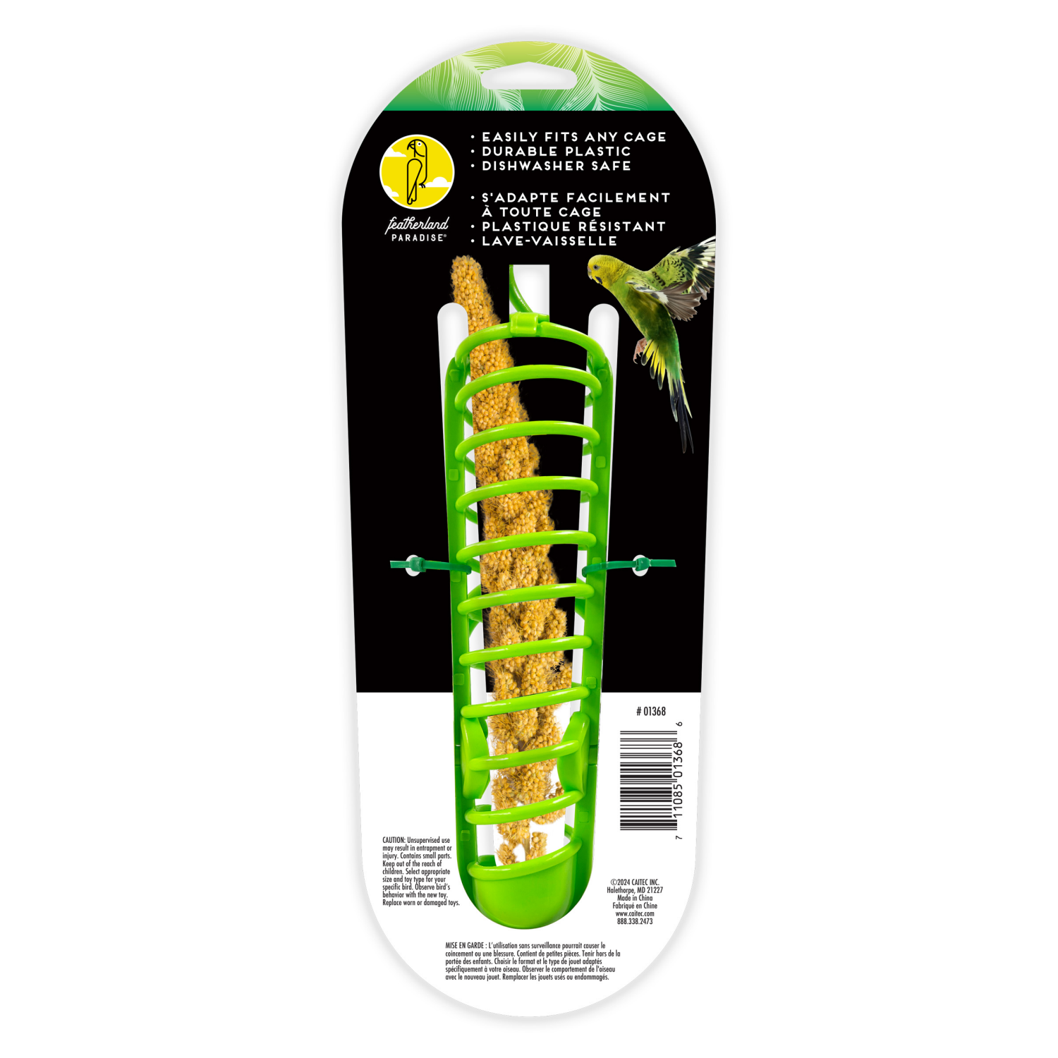 slide 2 of 3, Featherland Paradise Plastic Millet Holder, 1 ct